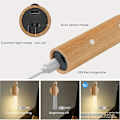 Miniatyrbild 7 av 7: Magnetisk vägglampa med rörelsesensor och USB-laddning. Väggmonterad träficklampa Varmvitt för inomhusbruk Walnut