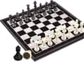 3 i 1 schack, dam och backgammon set, magnetiskt schackresespel med magnet med fällbart fodral 9,8 tum