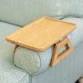Miniatyrbillede 1 af 5: Bambus Sofa Arm Bord, Clip On Bakke Sofa Bord til Sofa. Sofa Arm Bakke, Lænestol Bord til TV Middage Natural