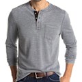 Pikkukuva 1 / 4: Miesten pitkähihaiset polopaidat taskulla, rennot golfpaidat Grey1 M