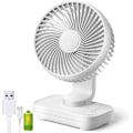 Miniatyrbillede 1 af 9: Bordventilator 4 Hastigheder Støjsvag 90° Variabel Mini Bordventilator USB Genopladelig Perfekt til Soveværelse (Hvid)