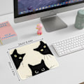 Miniatyrbillede 4 af 7: Sjov musemåtte firkantet sød musemåtte til trådløs mus lille kontor computer musemåtte spil til skrivebord bærbar computer (sovende kat) Three Cats