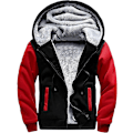 Miniatyrbillede 1 af 6: Herre Pullover Termisk Sherpa Foret Jakker Vinter Træning Fleece Hoodie Lynlås Uld Varme Tykke Frakker Ydertøj 02redblack M
