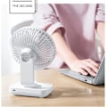 Miniatyrbillede 9 af 9: Bordventilator 4 Hastigheder Støjsvag 90° Variabel Mini Bordventilator USB Genopladelig Perfekt til Soveværelse (Hvid)