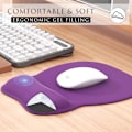 Miniatyrbild 4 av 6: Ergonomisk musmatta med handledsstöd i minnesskum, bekväm datormusmatta för bärbar dator, smärtlindrande handledsstöd Pure Purple