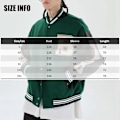 Pikkukuva 3 / 7: Varsity College -takki Baseball-takki Vintage-ulkovaatteet taskuilla Unisex-takki Patchwork-päällinen L Green