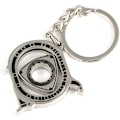 Miniatyrbillede 2 af 2: Spinning Rotor Nøglering Kreativ Bil Fans Autodele Model Wankel Rotationsmotor Nøglering Nøglering Kæde Nøglering Nøgleholder. Bright Silver