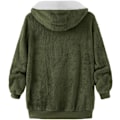 Miniatyrbild 4 av 7: Huva jacka dam teddy fleece kappa övergångsjacka med huva med fickor dragkedja höst vinter plysch jacka fleece jacka vinter 4XL C Green