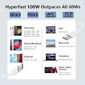 Miniatyrbillede 2 af 7: 2 stk. USB C til USB C-kabel 2m, USB C-kabel Hurtigopladning USB Type C