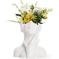 Miniatyrbilde 1 av 5: Hvit Keramisk Ansiktsvase, Kvinnelig Form Hode Halv Kropp Byste Vas Boho Dekorativ Moderne Nordisk Stil Blomster Vase