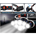 Miniatyrbild 3 av 5: USB-laddningsbar LED-huvudlampa för utomhusbruk, multifunktionell för camping, nattfiske, vattentät, lång batteritid