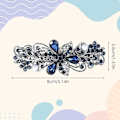 Miniatyrbilde 2 av 5: Luksuriøst blomster smykke design hårklemme, rhinestone blomster hårklemme hårklemme for kvinner og jenter hårklemme (Blå 1)