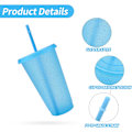 Miniatyrbild 3 av 7: Återanvändbara Plastkoppar 5 St Drinkware Tumlare Färgade Akrylkoppar Tumlare med Lock och Sugrör Plast Bulk Isade Plast Kalla Vatten Tumlare Isade 710ml B
