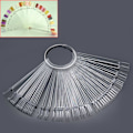 Miniatyrbild 2 av 8: Nagellacksdisplaytips, Nagelsalong Displaytips, Nagelprov Stickers för Nagelkonst Design Nagelövning Fläktform, med Metallring, 50-pack Transparent