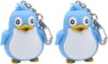 2 st Penguin Nyckelring, LED-belysning med ljudcharm (Blå)