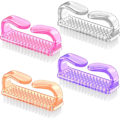 Miniatyrbillede 1 af 7: Pcs neglebørster, neglebørste i plast med bløde børster til neglepleje og støvfjernelse A-Purple-(4 Pack)