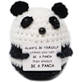 Miniatyrbild 1 av 7: Roliga presenter Positiva Panda-presenter Söta stickade Panda med positiva ord, Positiv present till Alla hjärtans dag Födelsedag, till flickvän pojkvän