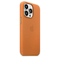 Miniatyrbillede 2 af 3: Læder Telefon Cover til Iphone 13 Pro Læder Cover med Magsafe Gyldenbrun Golden Brown