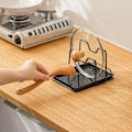 Miniatyrbild 3 av 8: Pan Pot Lockhållare Stativ Skärbräda Rack Skedstöd Hackbräda Organizer Stativ med Droppbricka (Svart)