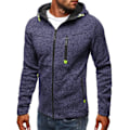 Miniatyrbillede 1 af 4: Herre Hoodies Sweatshirt Zip Up Letvægtsjakker 3 Blue L