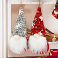 Miniatyrbild 3 av 5: Juldekorationer ansiktslös docka Jultomte hänge Julgransdekoration hänge barnens julklappar