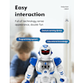 Miniatyrbild 7 av 9: Barnrobot intelligent programmerbar robot med infraröd fjärrkontroll leksak dansande sjungande LED-ögon geststyrning robotset blue