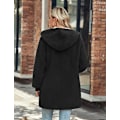 Miniatyrbillede 4 af 6: Dame Fleece Oversized Hoodie Frakke Zip Up Jakke Cardigan Bærbar Sweatshirt Hoodie Vinter Varmt Fleece Foret Hætte Frakke Fleece Tæppe med Lomme