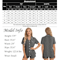 Miniatyrbild 6 av 6: Dam Pyjamas Set Kortärmad Nattkläder Dam Knapp Ned Nattkläder PJ Set med Ficka S Deep Grey