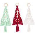 Miniatyrbild 1 av 6: Macrame julgran 3-pack Bohéme juldekorationer Julgransprydnader färdig julgran set väggdekoration