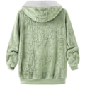 Miniatyrbild 4 av 7: Huva jacka dam teddy fleece kappa övergångsjacka med huva med fickor dragkedja höst vinter plysch jacka fleece jacka vinter L D Green