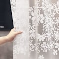 Miniatyrbilde 2 av 5: Dusjforheng 3D Semi Transparent EVA Vanntett Muggsopp Resistent Badgardiner Miljøvennlig Vaskbar Badeforheng, 180x200cm(72\"x79\") White Flowers