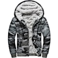 Miniatyrbillede 1 af 6: Herre Pullover Termisk Sherpa Foret Jakker Vinter Træning Fleece Hoodie Lynlås Uld Varme Tykke Frakker Ydertøj 919army Gray XL