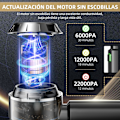 Pikkukuva 2 / 7: ®RisingFF Johdoton käsi-imuri 22 000 Pa, sähköinen harjaton moottori 3 nopeutta 8 000 rpm, mini-imuri