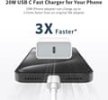 Miniatyrbilde 3 av 6: USB C Lader, 2-Pakning Plu, 20W Type C Hurtig Vegglader Strømadapter