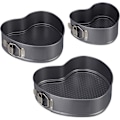 Miniatyrbillede 1 af 5: Kageform, hjerteformet, sæt med 2 bageforme, non-stick, kulstofstål, antracit
