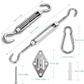 Miniatyrbillede 2 af 7: Markise Fastgørelsessæt, Kraftig Solsejl Rustfrit Stål Hardware Kit til Have Trekant og Firkant, Solsejl Fastgørelsestilbehør