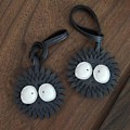 Miniatyrbillede 3 af 5: pc sort trækul briket taske charm, sjov mode taske tilbehør nøgle charms