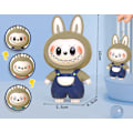 Miniatyrbillede 1 af 7: Labubu ansigtsskiftende nøglering bobblehead dukke tryk for at skifte ansigt dekompressionsdukke vedhæng trendy leg blue