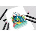 Miniatyrbilde 3 av 6: Multipak - Markører med etui - Dobbeltsidige - Flerfargede penner 24pcs