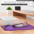 Miniatyrbillede 3 af 6: Ergonomisk musemåtte med håndledsstøtte i memory-skum, behagelig computer musemåtte til bærbar computer, smertelindrende håndledsstøtte Pure Purple