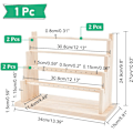 Miniatyrbillede 2 af 7: 4-lags Øreringe Display Stand i Træ, 28 Huller Træ Øreringe Smykke Display Rack Smykke Organizer Holder Riser til Øreringe Halskæde Armbånd Nøglering