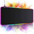 Miniatyrbillede 1 af 7: GMS-X5 RGB Gaming Mouse Pad med LED-lys i 7 farver Sort