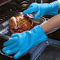 Miniatyrbild 2 av 9: 2 Silikonugnsvantar för kök, grillhandskar, set, par, grytunderlägg, ugnshandskar värmebeständiga blå Blue