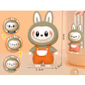 Miniatyrbillede 1 af 7: Labubu ansigtsskiftende nøglering bobblehead dukke tryk for at skifte ansigt dekompressionsdukke vedhæng trendy leg orange