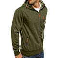 Miniatyrbilde 3 av 5: Herre hettegensere Sweatshirt Glidelås Lette jakker 2 Green M