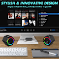 Miniatyrbild 5 av 5: Datorhögtalare 10w Gaming PC Högtalare USB-driven med Förbättrad Bas, Regnbåge