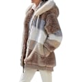 Miniatyrbillede 3 af 5: Dame Vinterjakke Plus Størrelse Hættetrøje Tyk Varmt Jakke Yderbeklædning med Lomme Lynlås Cardigan Khaki XXXL Khaki XXXL