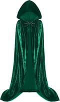 Hættekappe Vampyr Hexe Kappe Lang Kappe Unisex Voksen Cosplay Kostume Dark Green One Size