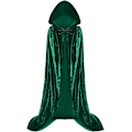 Miniatyrbild 1 av 6: Huvudbonad Kappa Vampyr Häxa Kappa Lång Kappa Unisex Vuxen Cosplay Kostym Dark Green One Size
