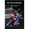 Miniatyrbild 5 av 7: Robotleksaker med flera leder, robotmodeller med flera karaktärer för 3D-utskrift, actionfigurer för skrivbordsdekoration - presenter för spelälskare red